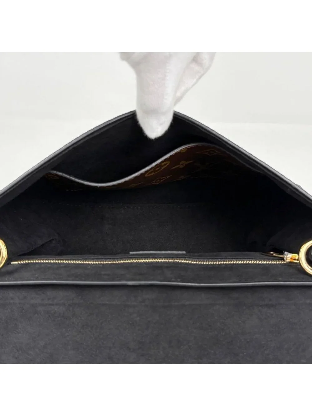 Louis Vuitton One Handle Flap Bag MM Handbag 2-Way Monogram Brown Noir